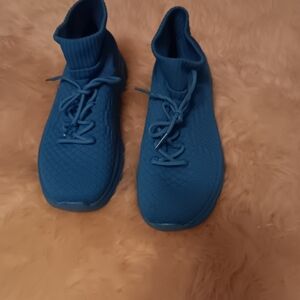 Women’s Blue Knit Sock Sneakers - Lightweight Comfort